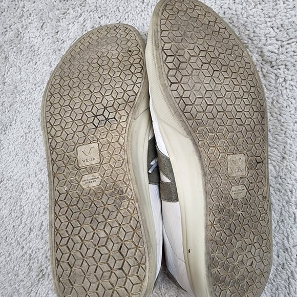 VEJA Esplar T2B Leather Sneaker Shoe White Men's US Size 11.5 EUR 45 Tear Photos - Picture 6 of 8